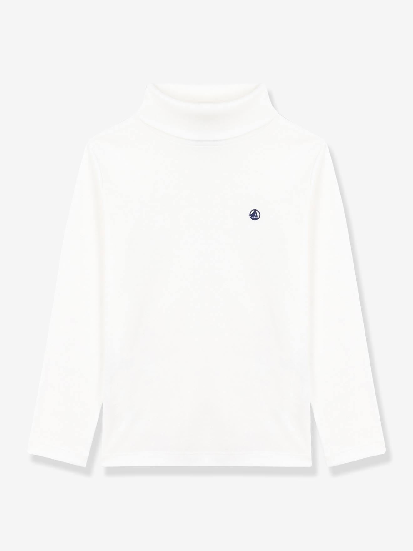 Onderpull voor kinderen van effen katoen PETIT BATEAU wit afbeelding