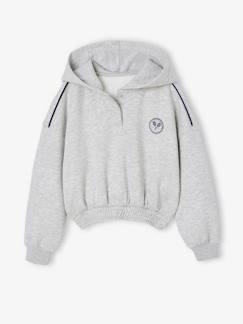 Meisje-Korte sportieve sweater met capuchon voor meisjes