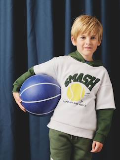 - Jongenssweatshirt met dubbele mouwen en ballonopdruk in reliëf