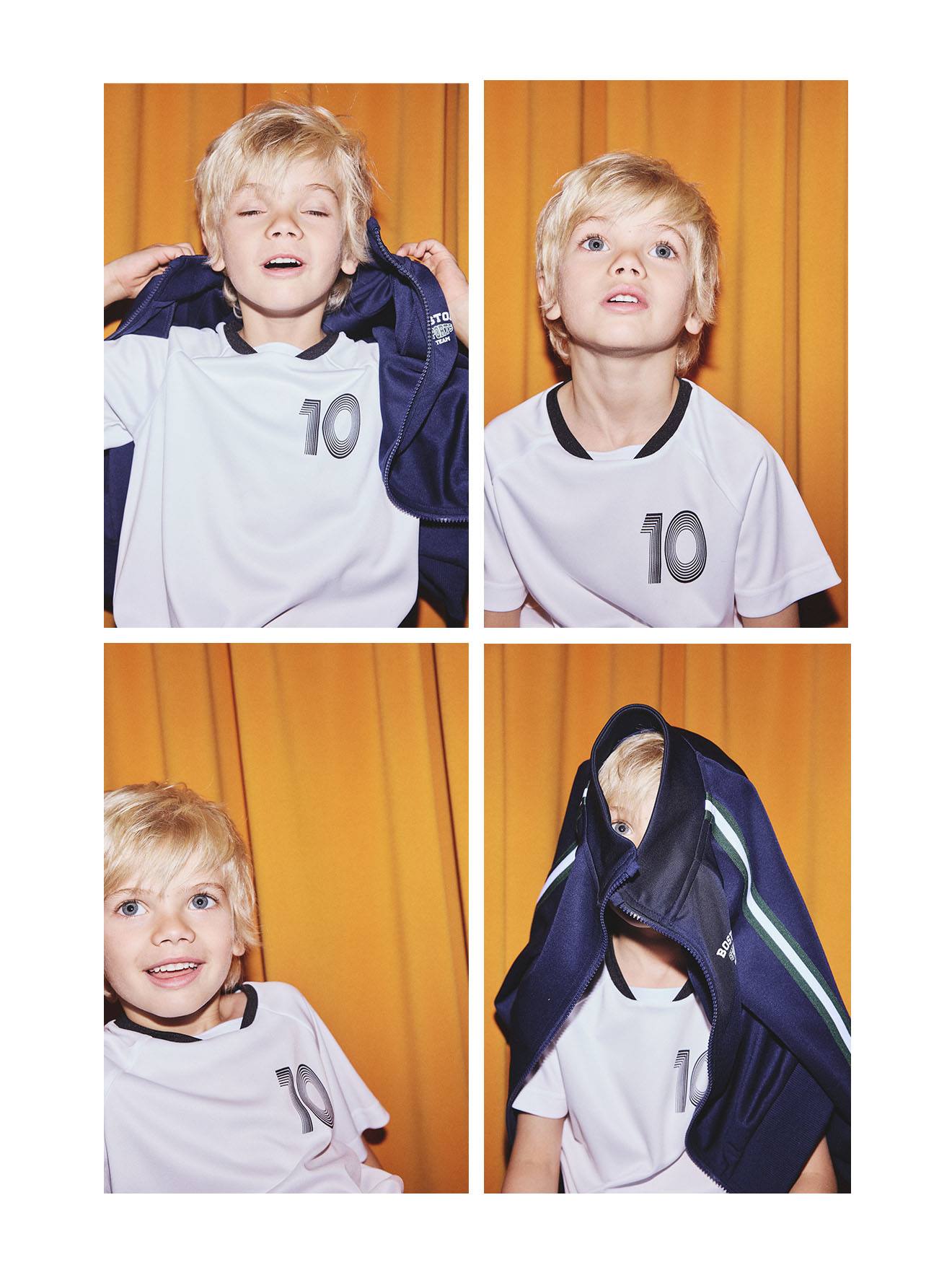 T-shirt met korte mouwen voor jongens en voetbalprint wit afbeelding