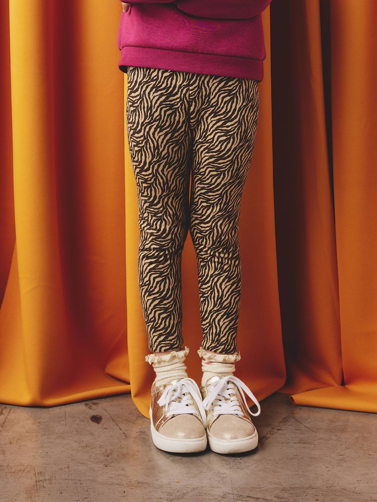 Meisjeslegging met fleecevoering chocoladebruin afbeelding