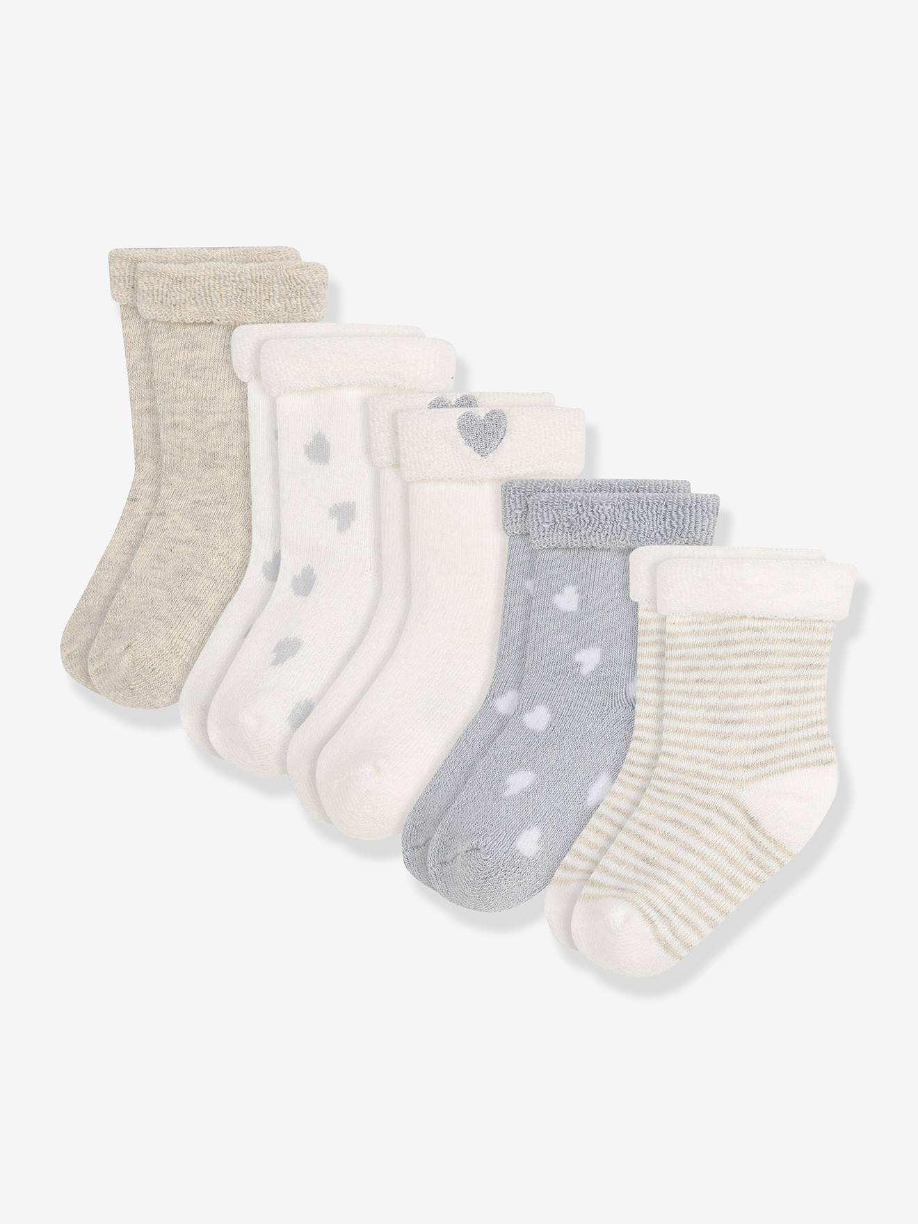 Set van 5 paar PETIT BATEAU sokken voor pasgeborenen ecru afbeelding