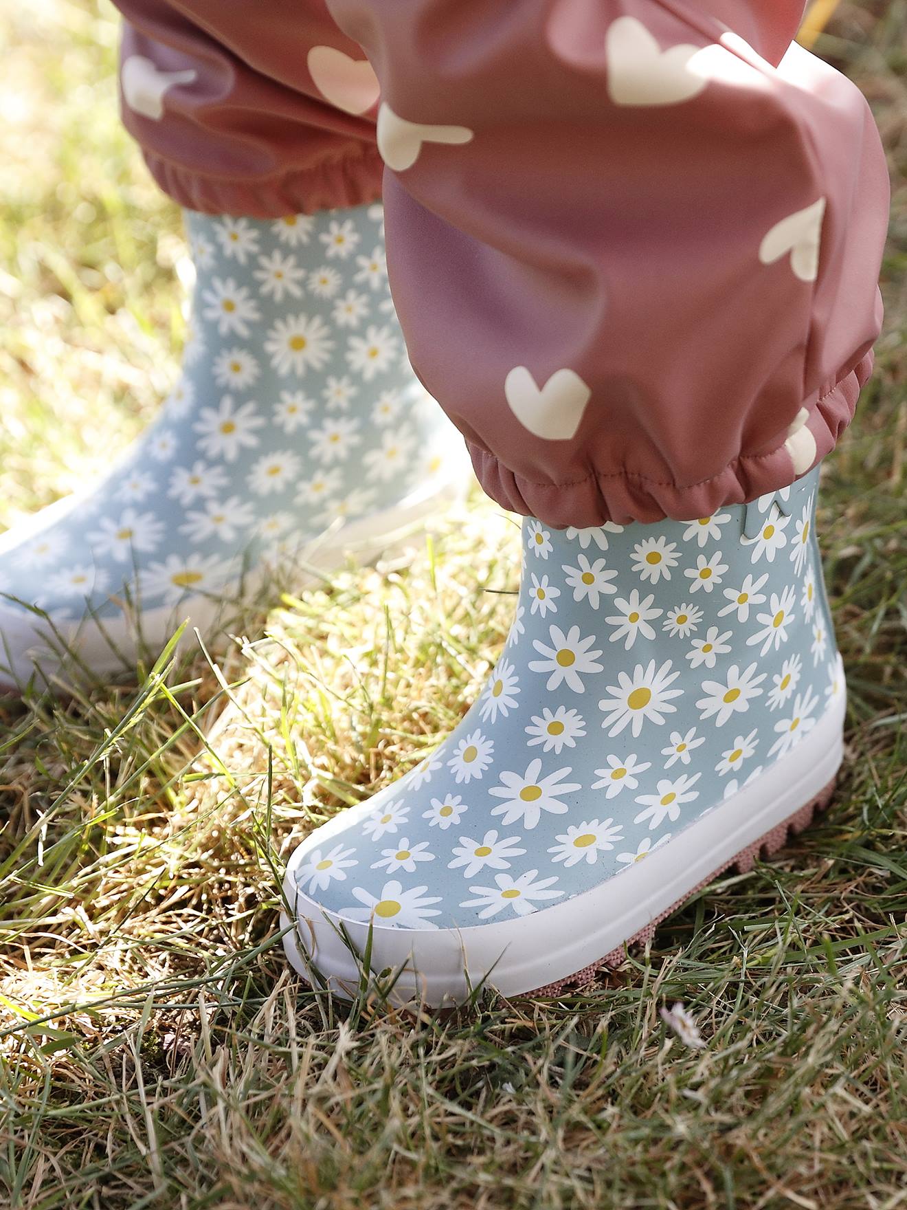 Regenlaarzen met motief voor baby's blauw, bedrukt afbeelding
