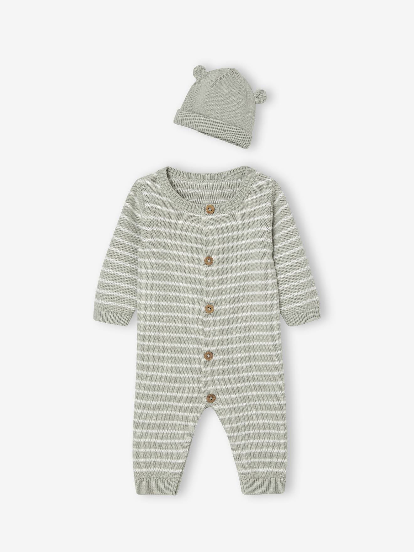 Babypakje met muts blauwgroen afbeelding
