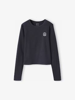 Meisje-Cropped shirt met lange mouwen voor meisjes JONEN