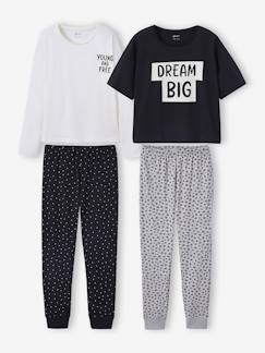 -Set van 2 pyjama's met luipaard en stippen voor meisjes JONEN