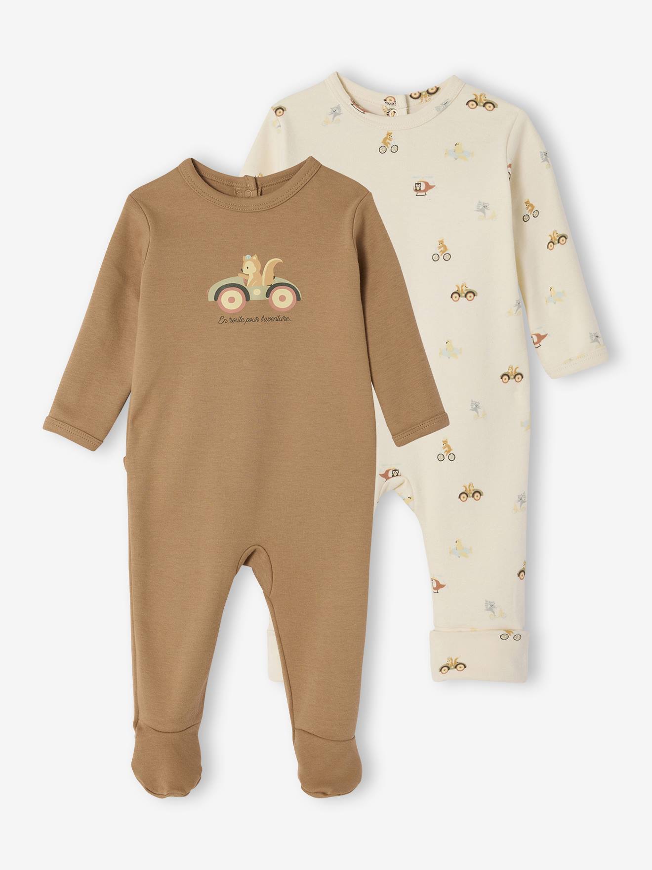 Set van 2 babyslaappakjes voor pasgeborenen ecru afbeelding
