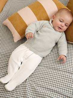 Baby-Body-Babypakje 3-delige set in effen tricot vestje + babyslaappakje + body