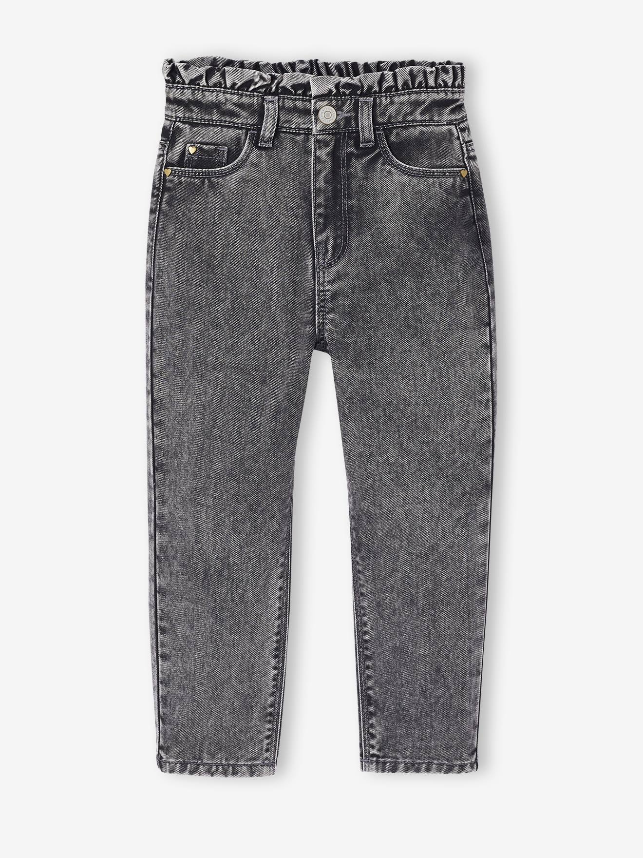 Mom jeans met hartjeszakken op de achterkant Meisje grijs afbeelding