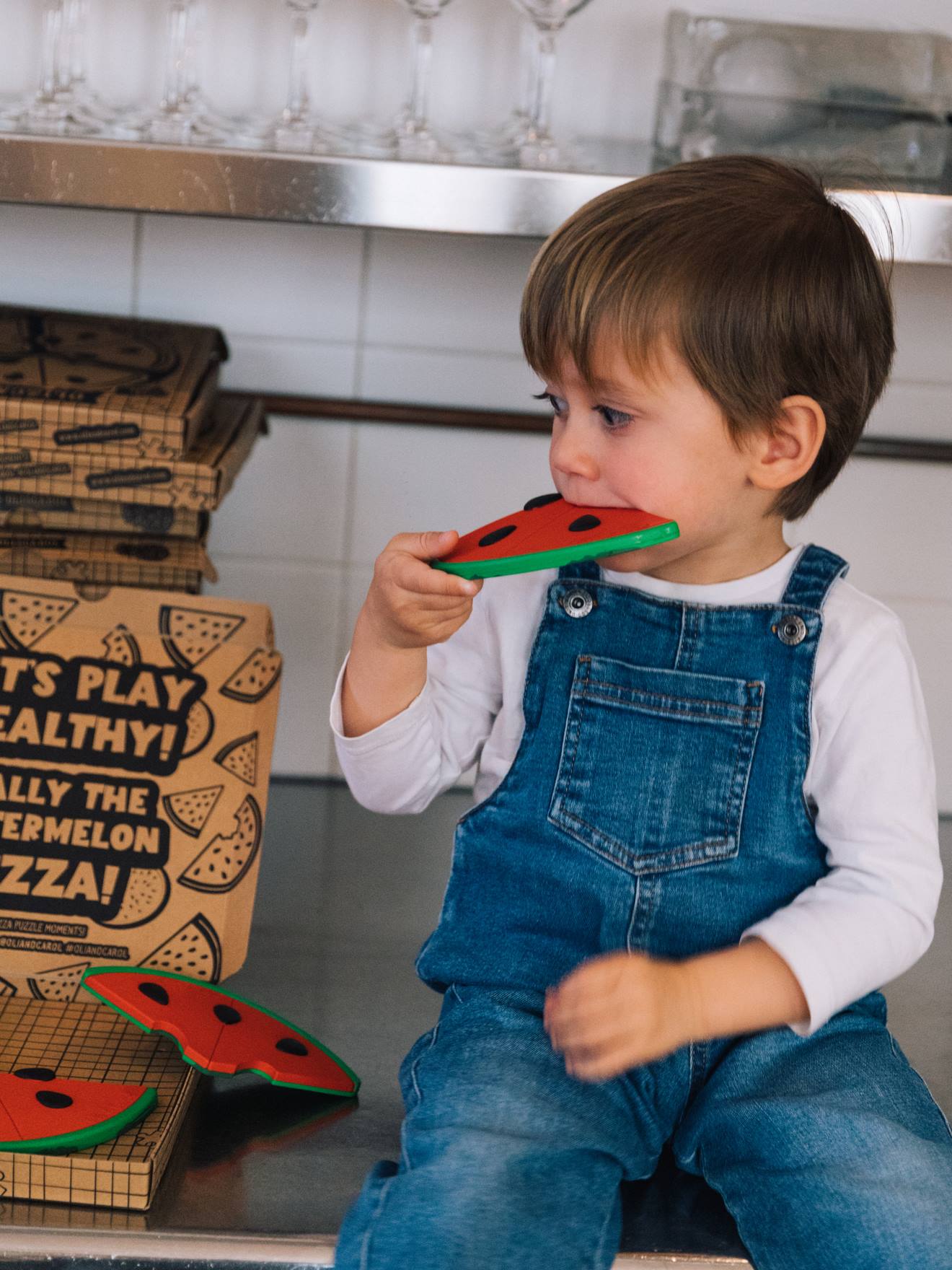 Pizza puzzel watermeloen OLI & CAROL meerkleurig afbeelding