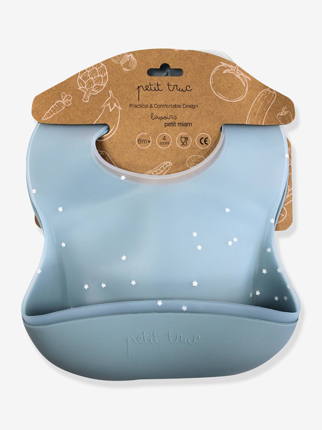 Set van 2 slabbetjes Petit miam PETIT TRUC blauw afbeelding