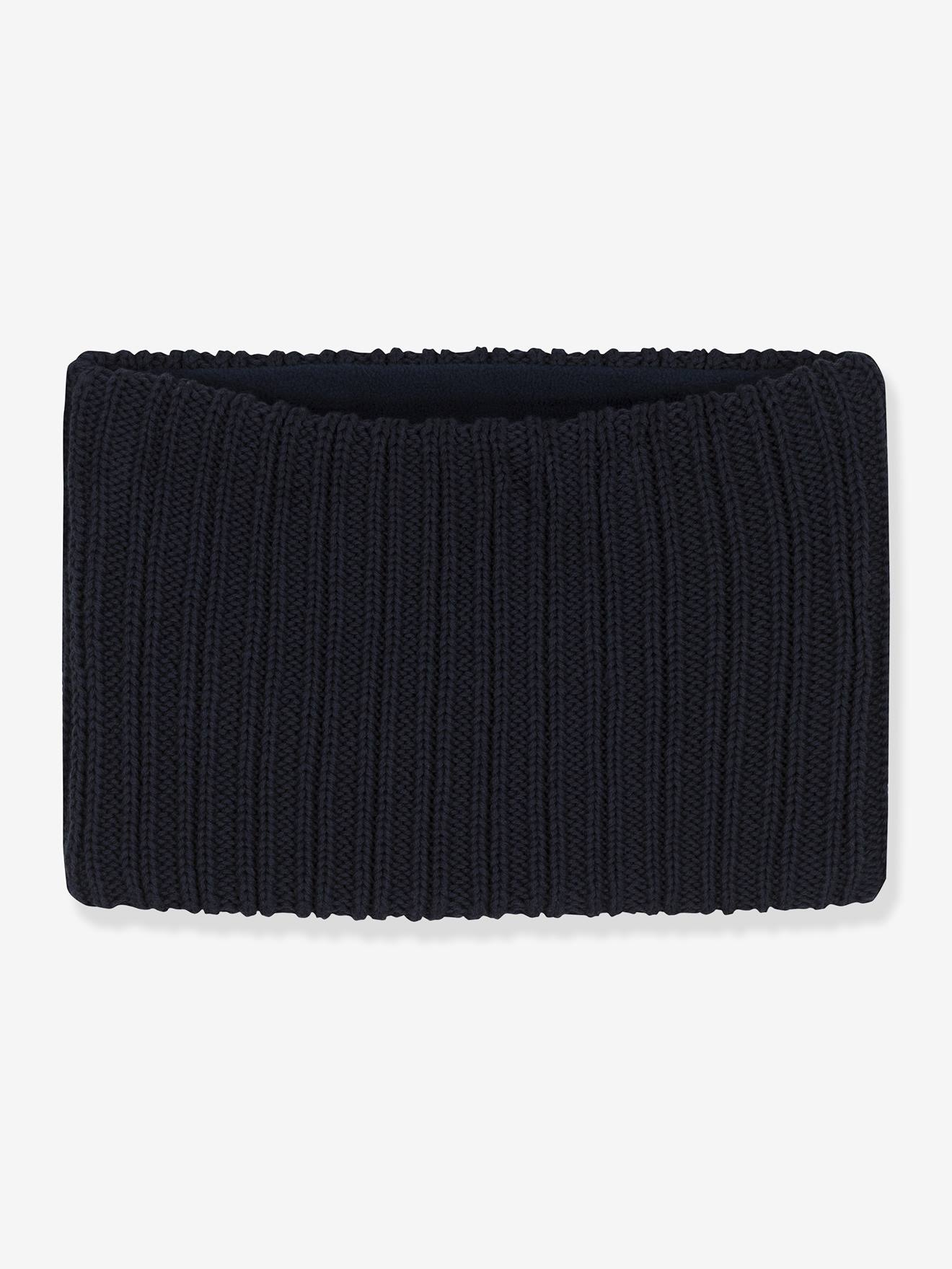Snood van tricot met fleecevoering voor kinderen PETIT BATEAU marineblauw afbeelding