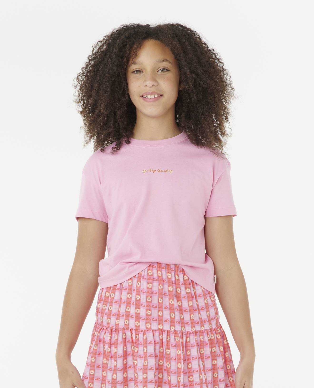 T-shirt Sunset Skies Crop RIP CURL voor meisjes rozen