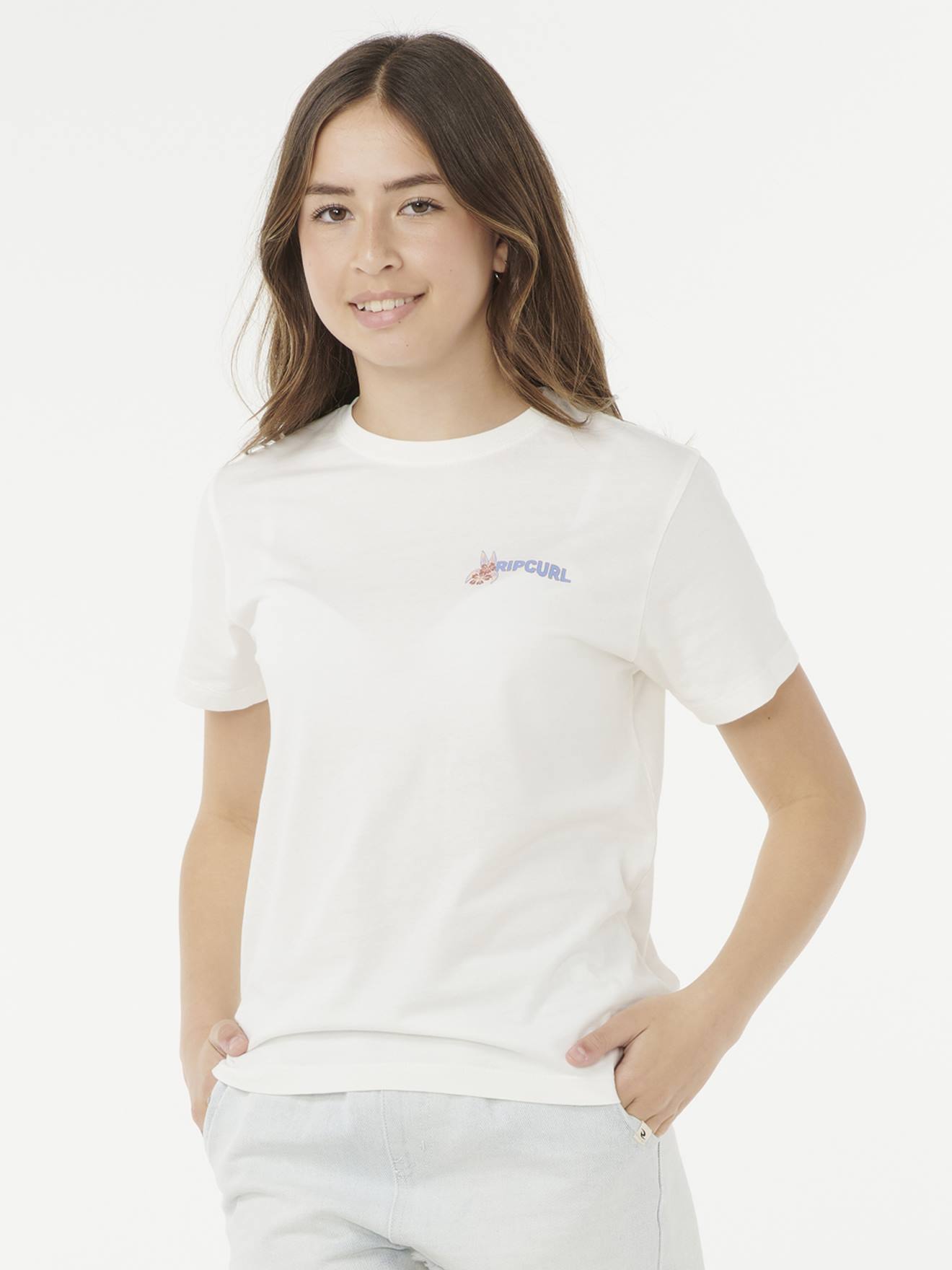 T-shirt meisje Summer RIP CURL wit