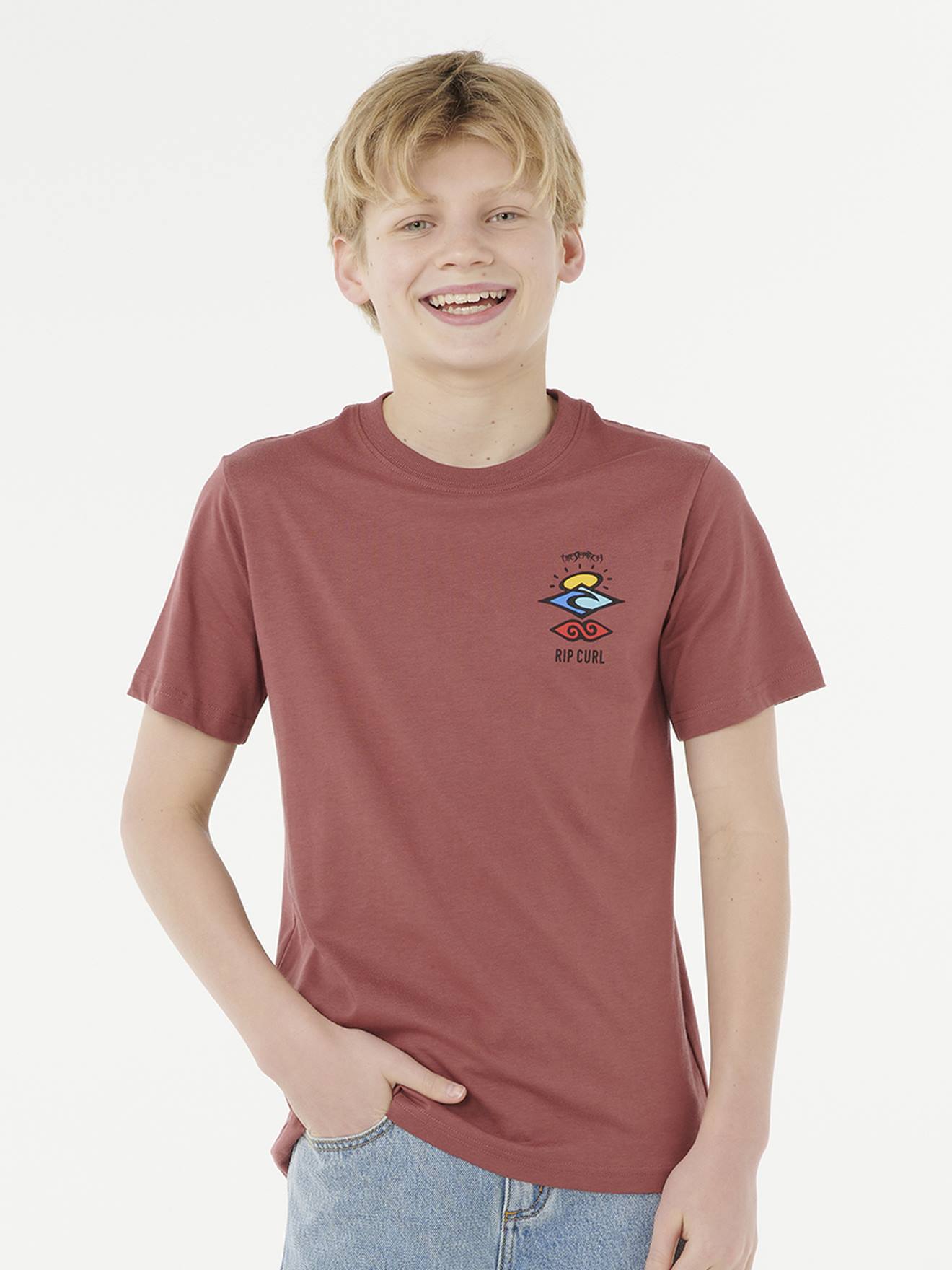 T-shirt jongen Search Icon RIP CURL terracotta