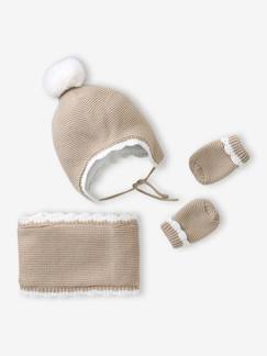 -Feston set muts, snood en wanten baby