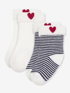 Baby-Set van 2 paar baby sokken van geborduurd katoen PETIT BATEAU