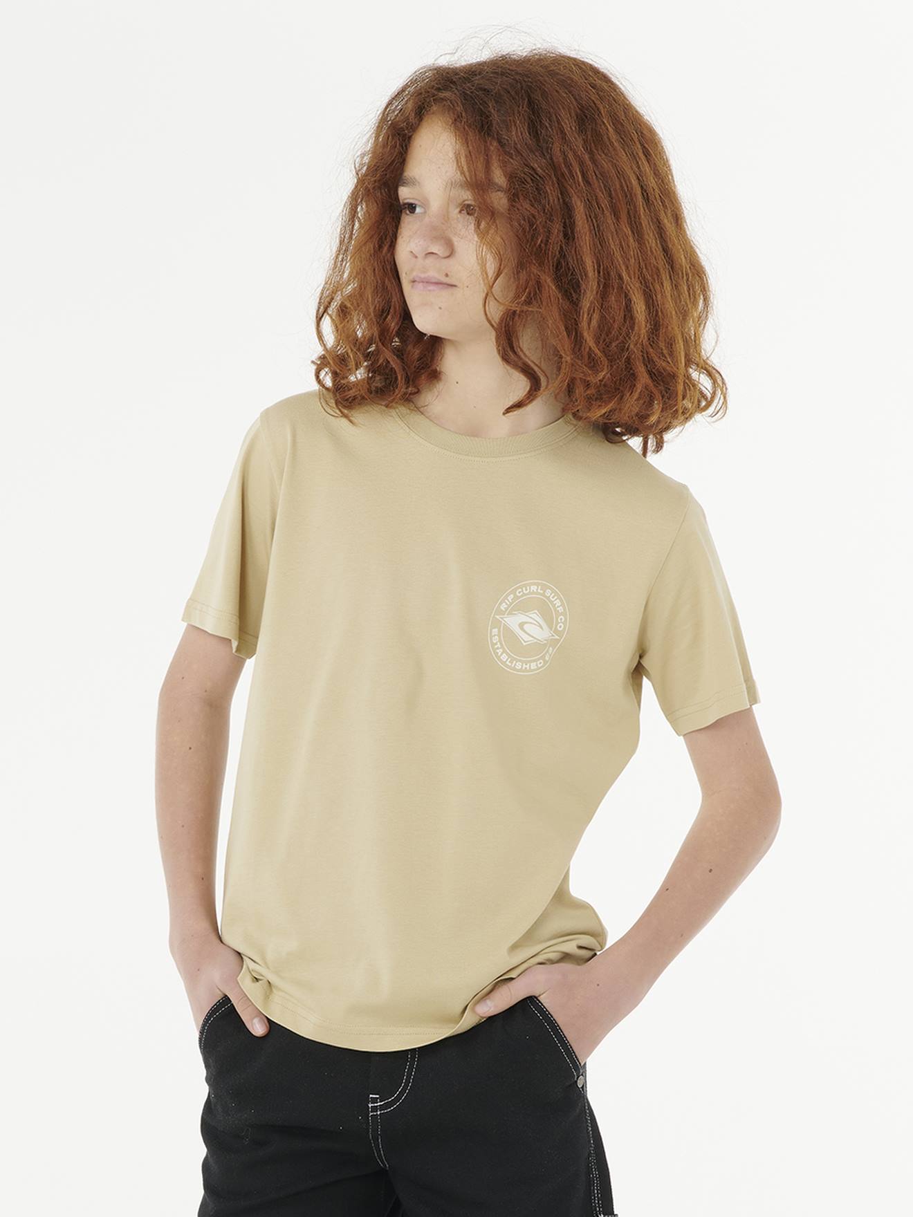 RIP CURL Stapler t-shirt met korte mouwen beige