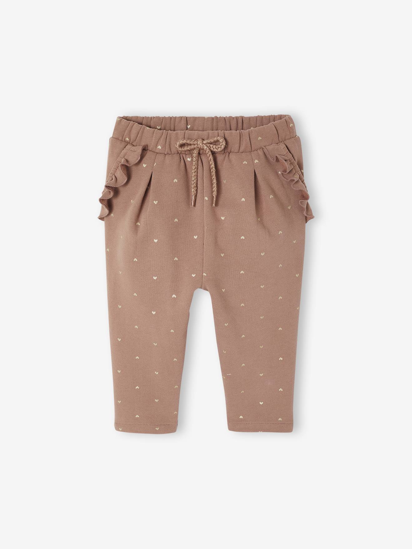 Fleece-pantalon voor meisjesbaby roest afbeelding