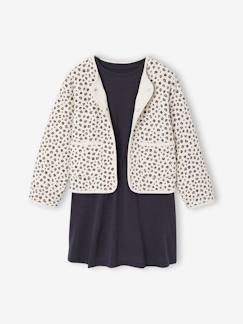 Set met jurk en gewatteerd vest voor meisjes  - vertbaudet enfant
