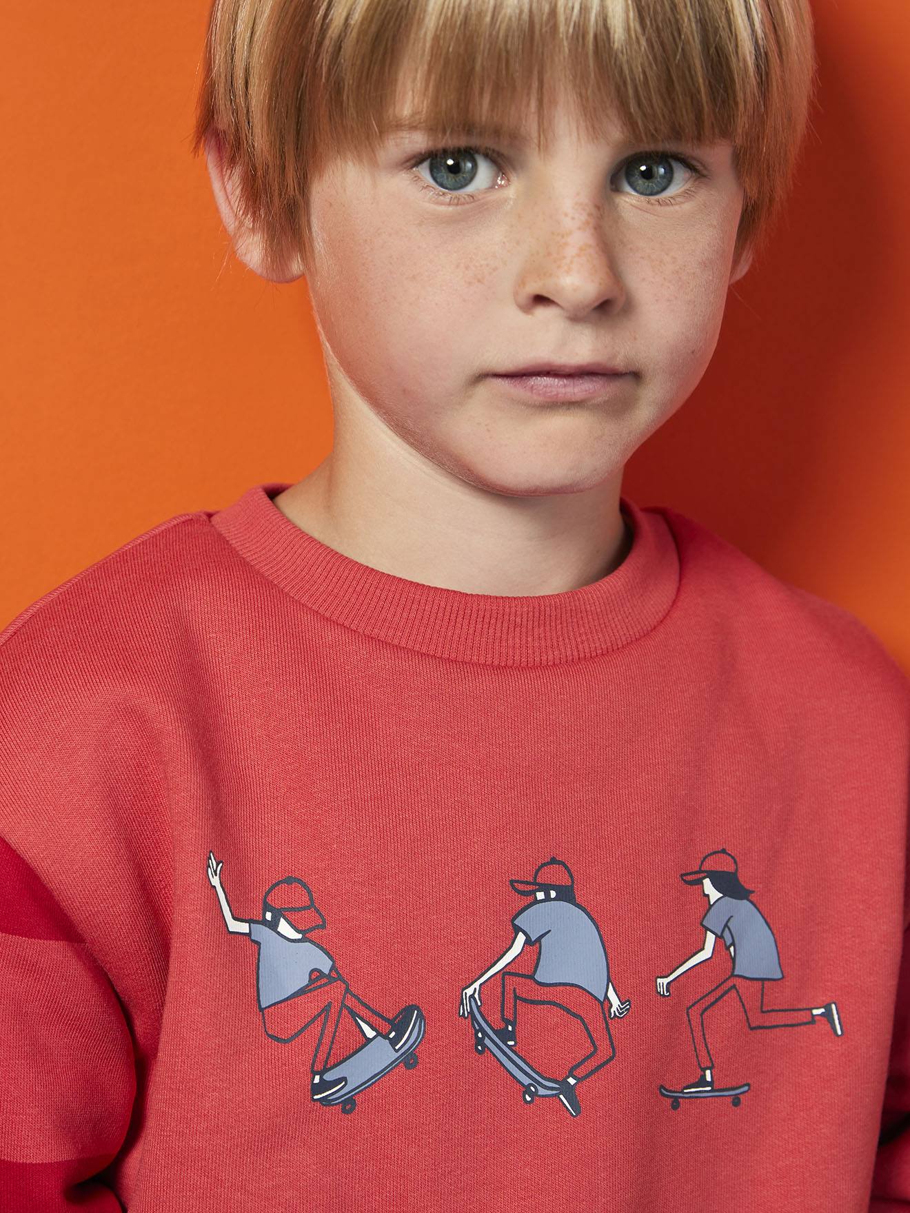 Sweater voor jongens Skateboard rood afbeelding
