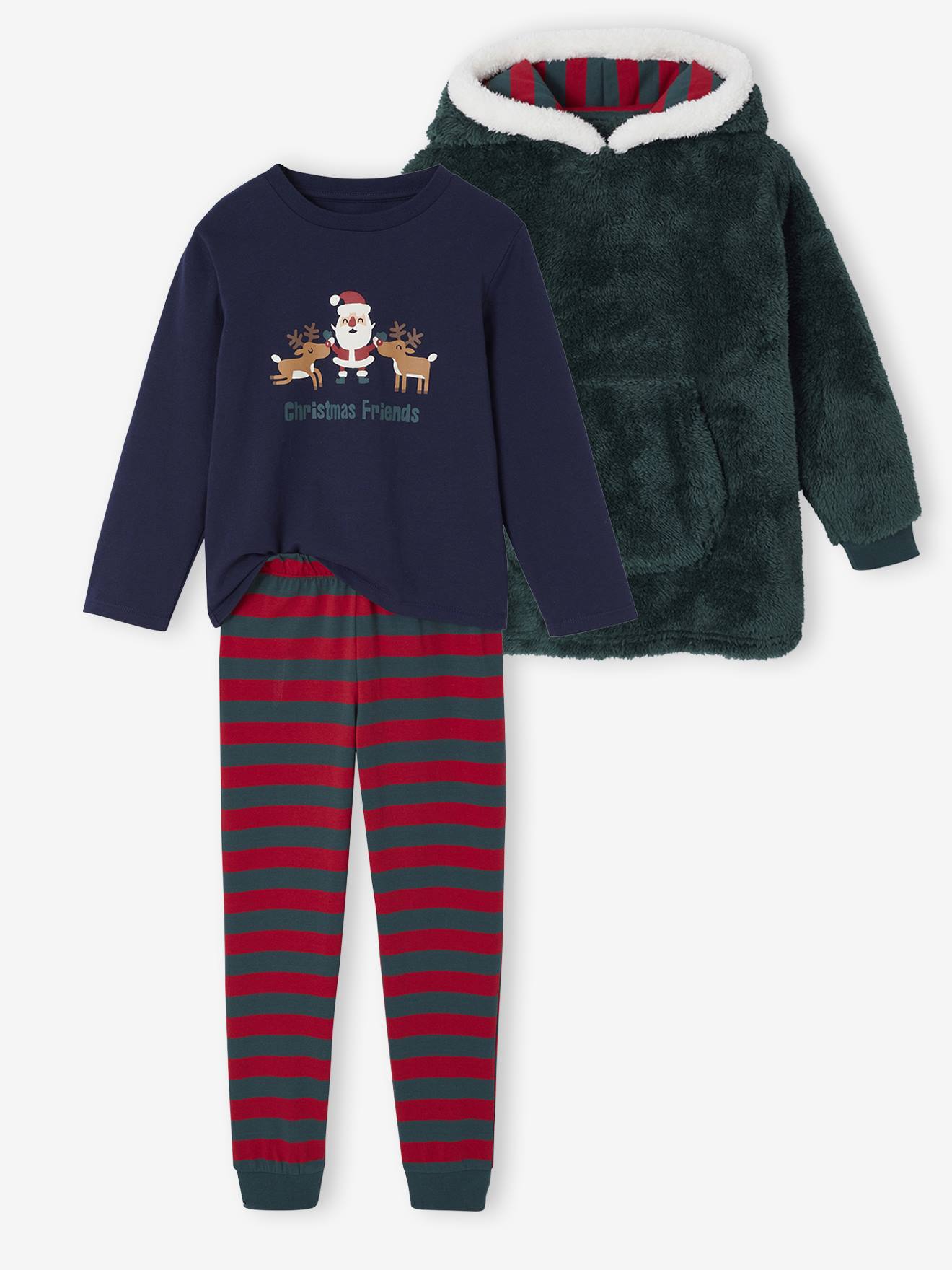 Pyjama set en sweater met capuchon voor jongens groen afbeelding