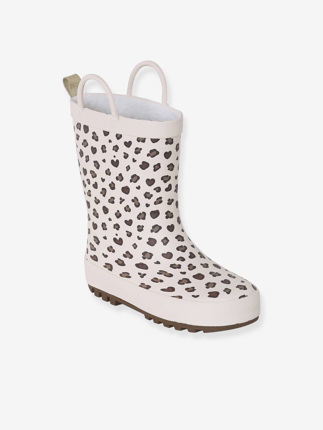 Rubberen regenlaarzen met print voor kinderen beige, bedrukt afbeelding