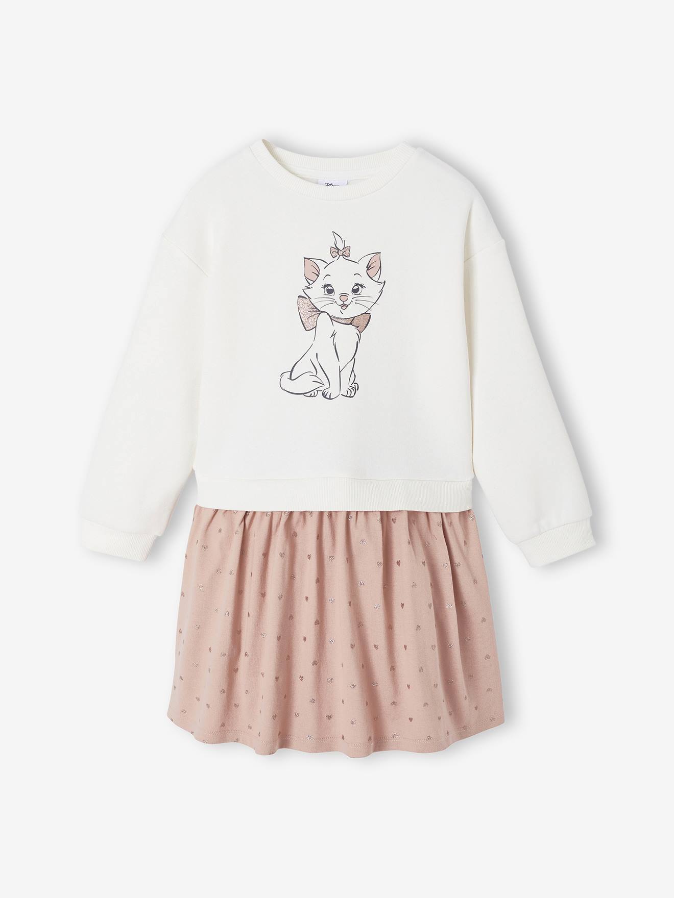 Jurk van twee materialen DISNEY ANIMALS® Marie de Aristokatten roze (poederkleur) afbeelding
