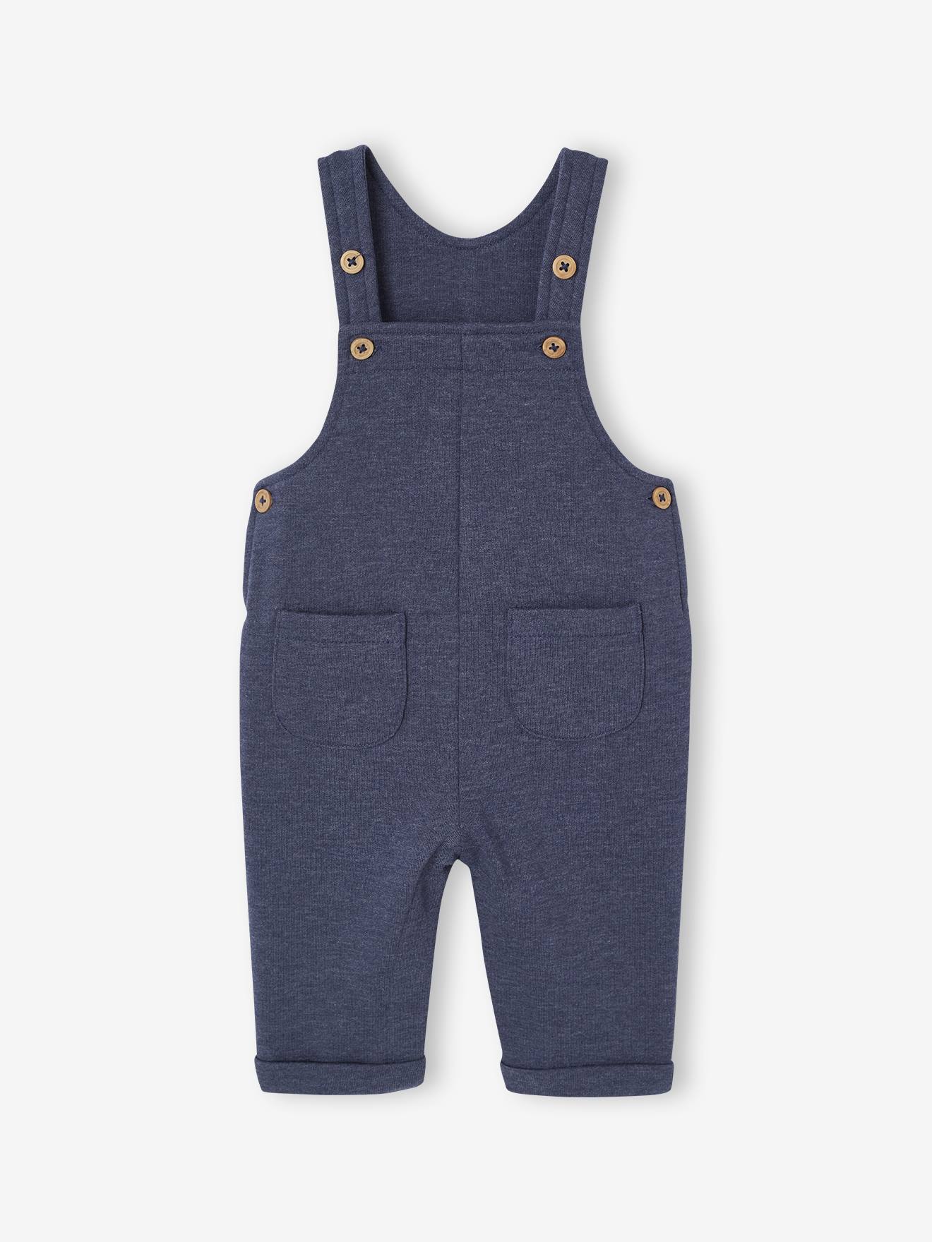 Salopet babypakje in velours gemêleerd blauw afbeelding