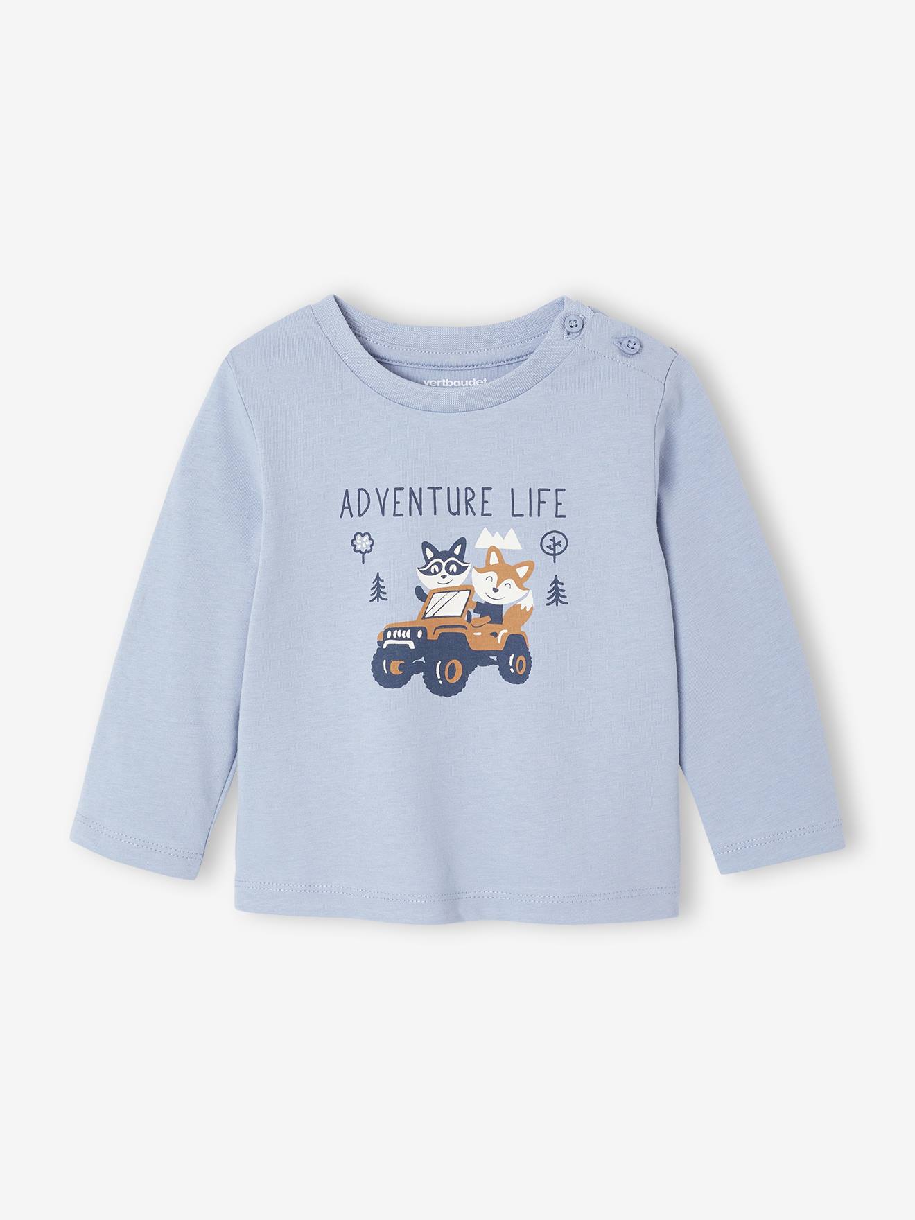 Decoratief T-shirt babyjongen blauw afbeelding
