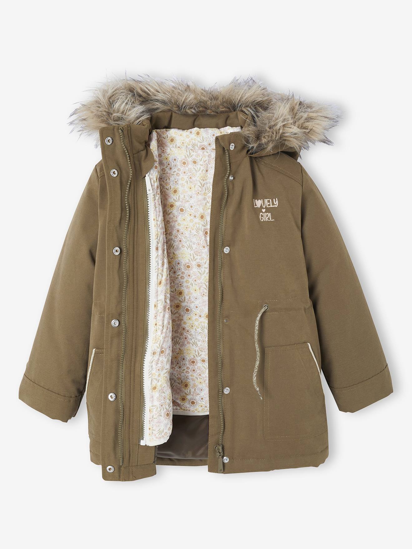 3-in-1 parka met capuchon meisje kaki afbeelding