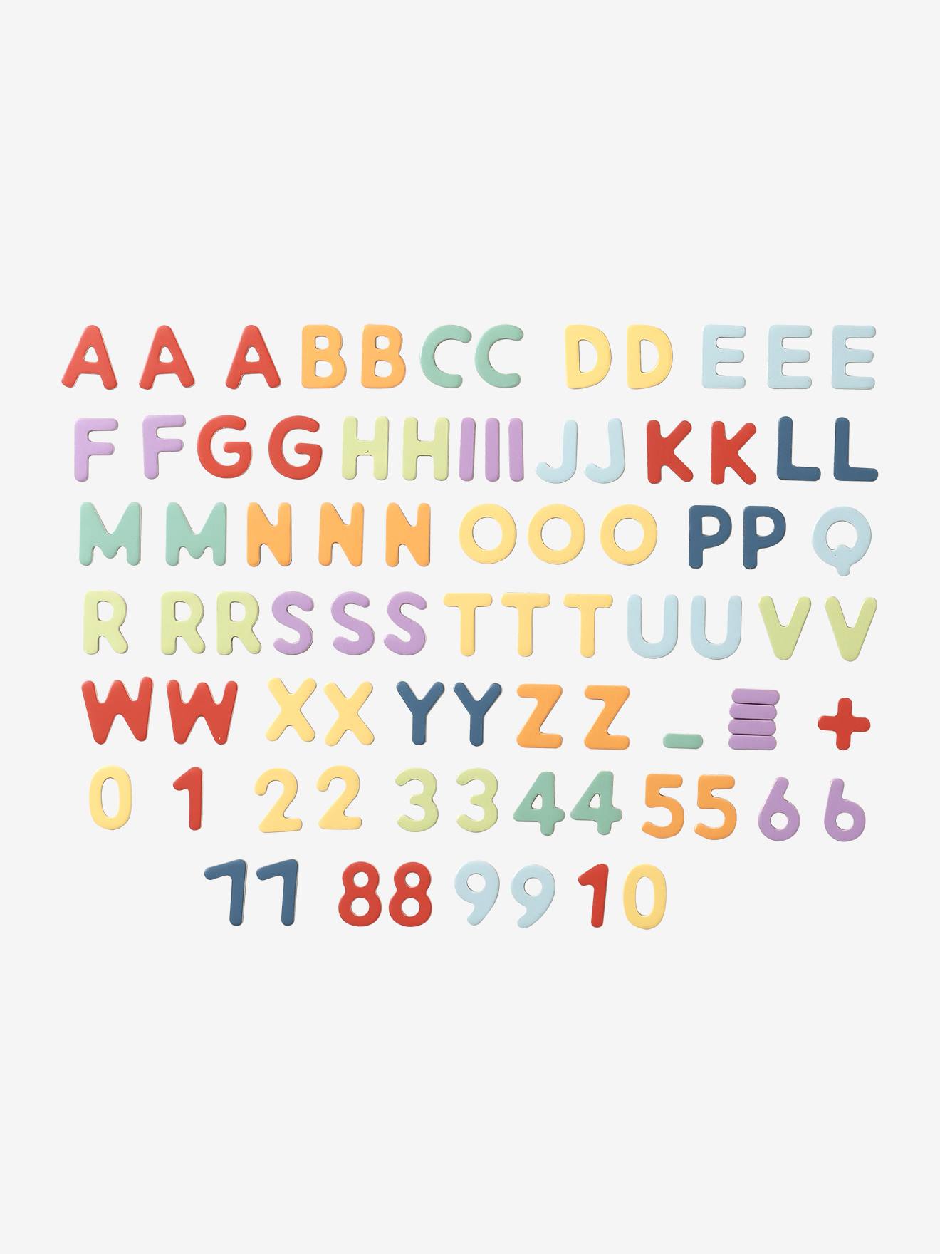 Magnetische letters en cijfers van FSC®-hout meerkleurig