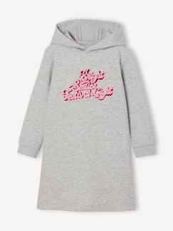 Meisjesjurk van sweatstof met capuchon en mooie details  - vertbaudet enfant