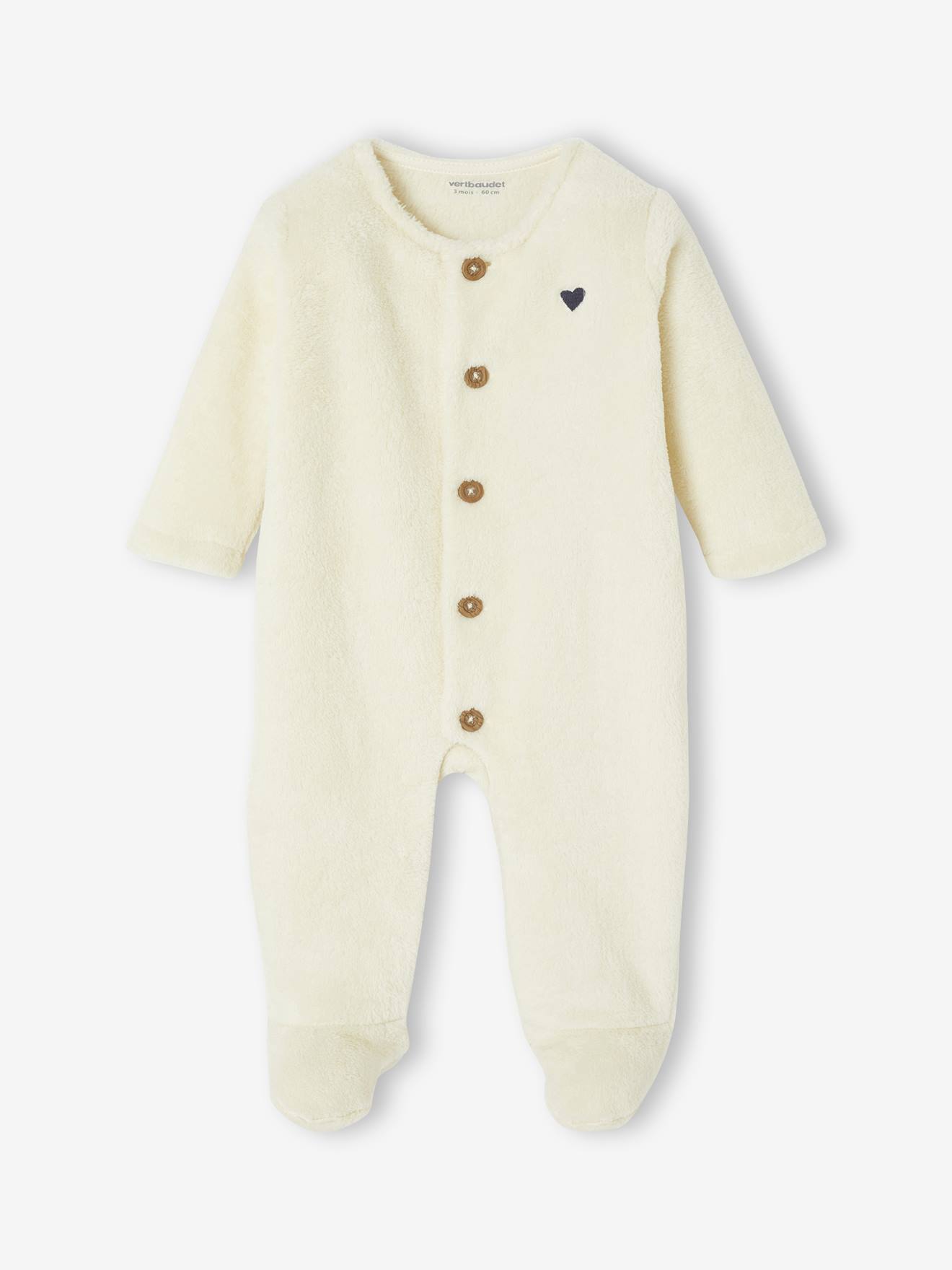 Onesie voor pasgeborenen dier of hart ecru afbeelding
