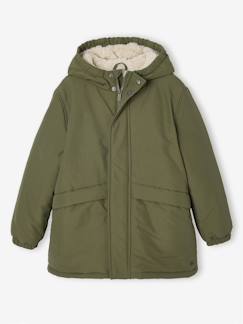 Jongens-Parka met capuchon en sherpavoering voor jongens
