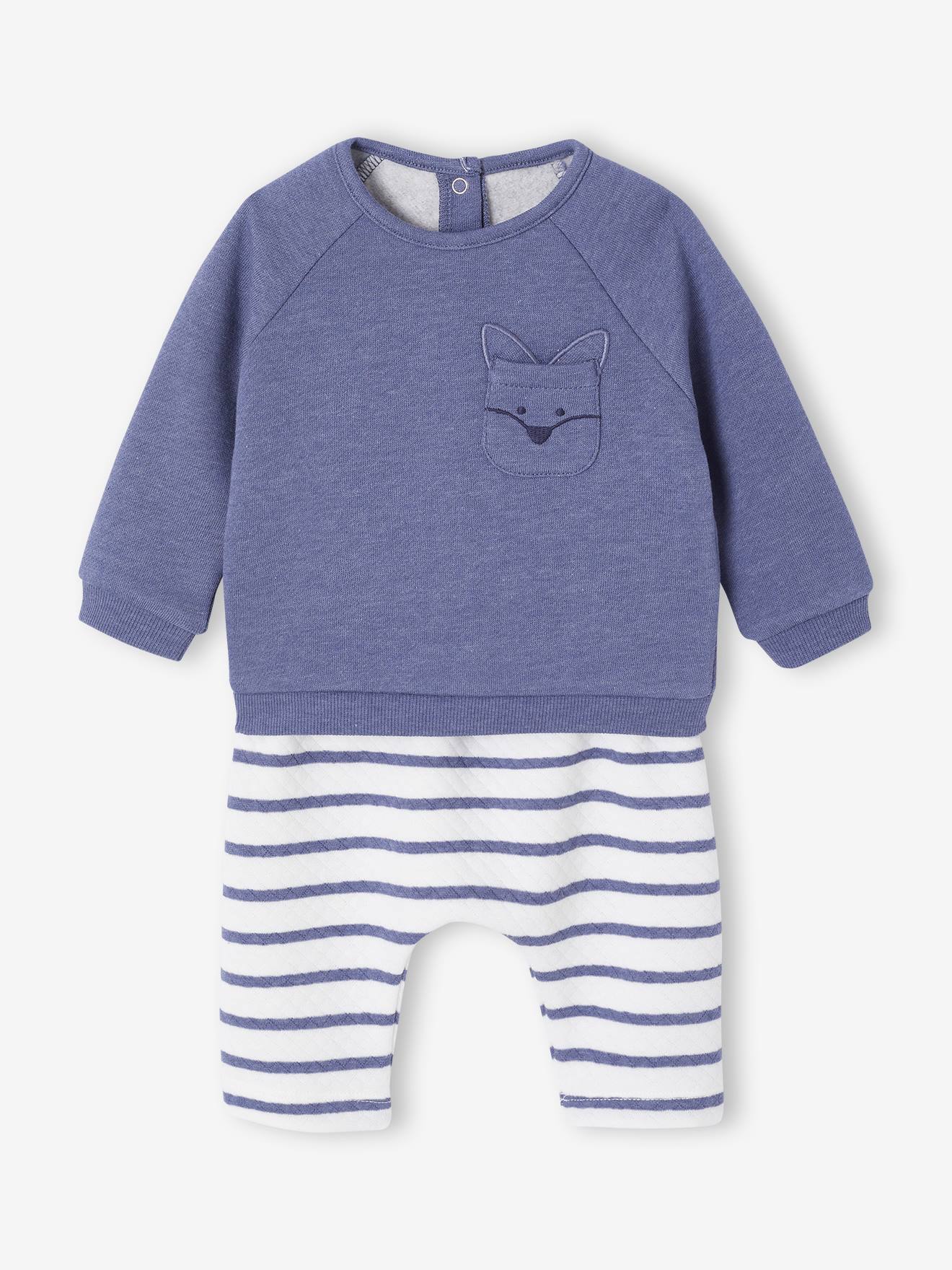 Set sweater en broek baby gemêleerd blauw afbeelding
