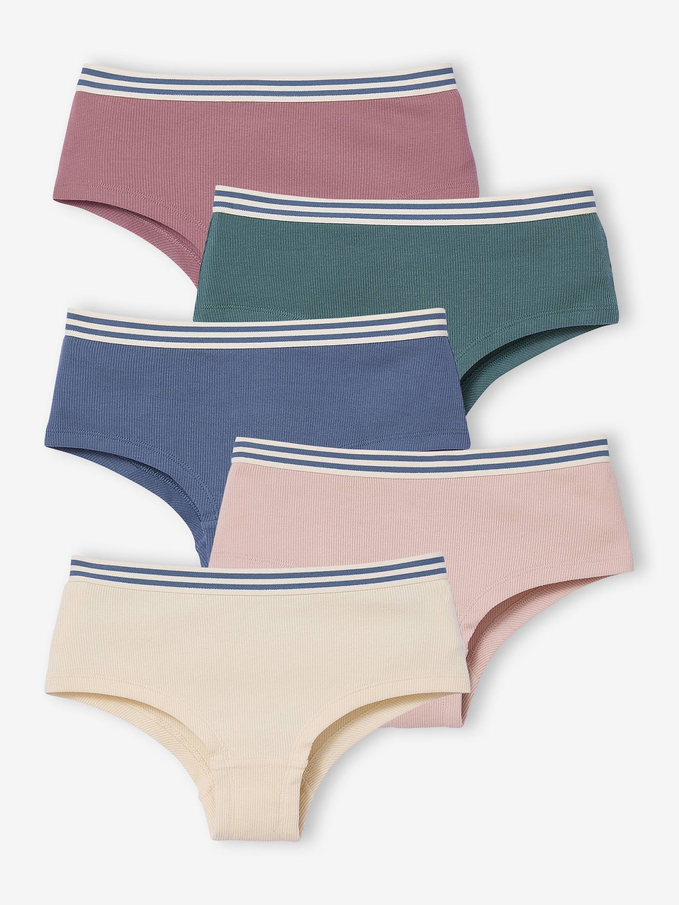 Set van 5 effen shorty's voor meisjes JONEN ecru afbeelding