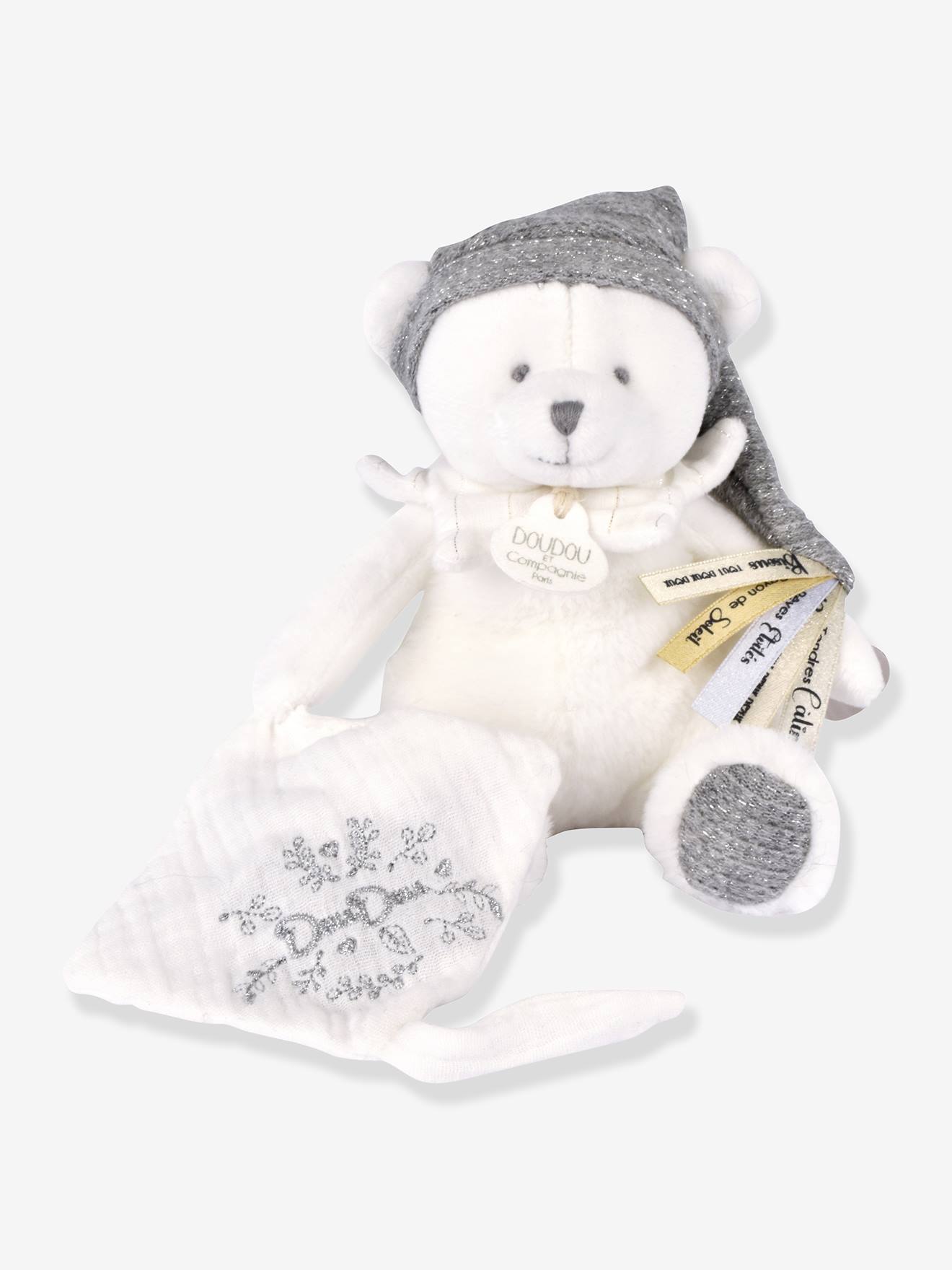 DOUDOU & COMPAGNIE 25 jaar - OURS ARGENT - Pantin fopspeenhouder zilver