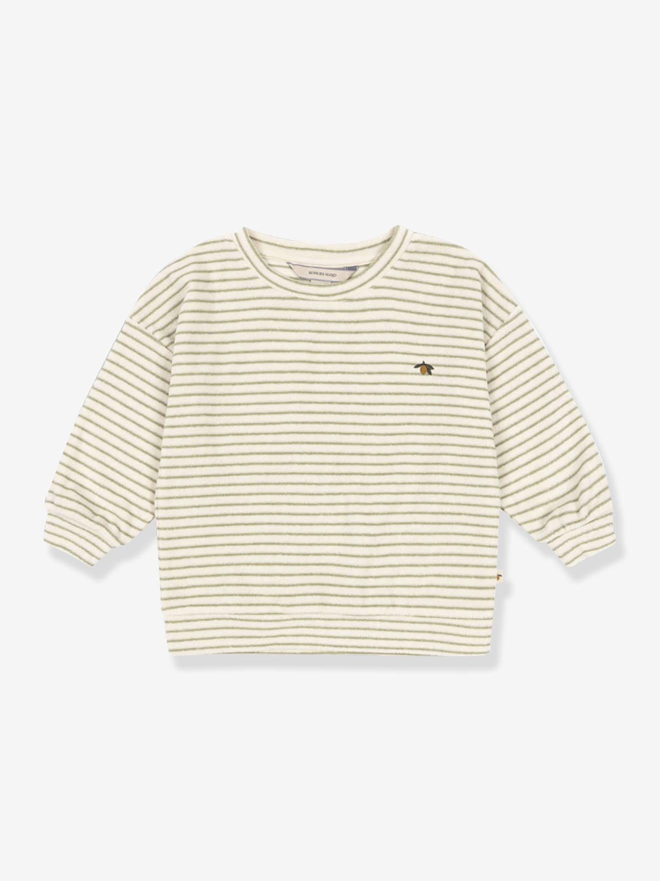 Gestreept sweater van badstof ITTY KONGES SLOJD beige afbeelding
