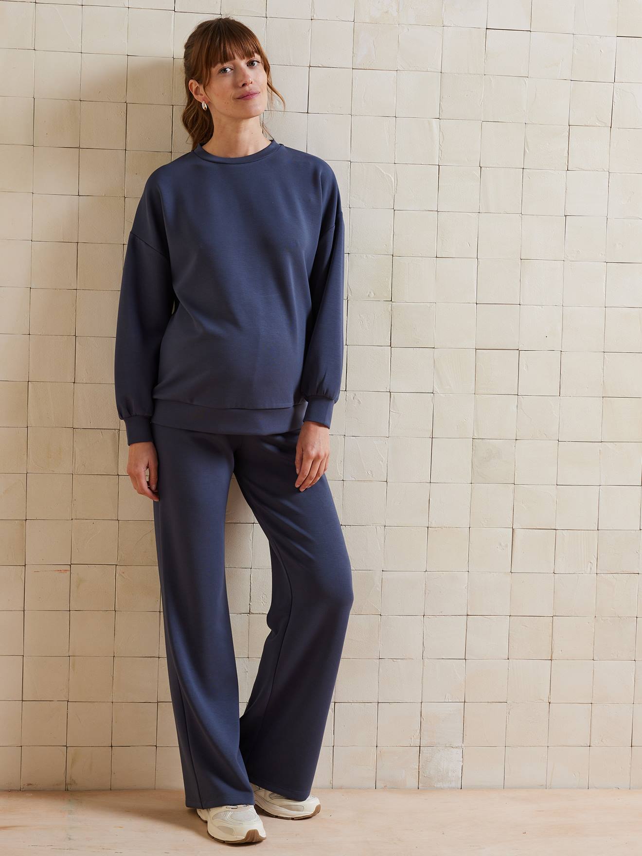2-delige homewear set voor zwangere vrouwen leiblauw afbeelding