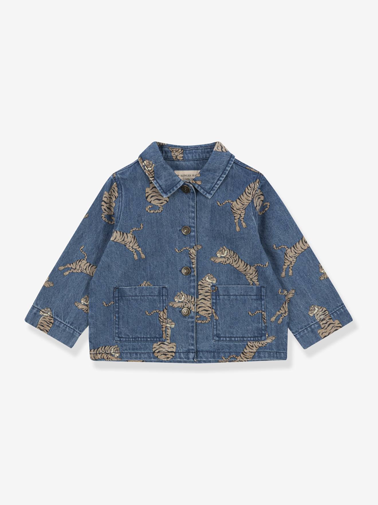 Jeansjas met tijgermotieven Magot KONGES SLOJD jeansblauw afbeelding