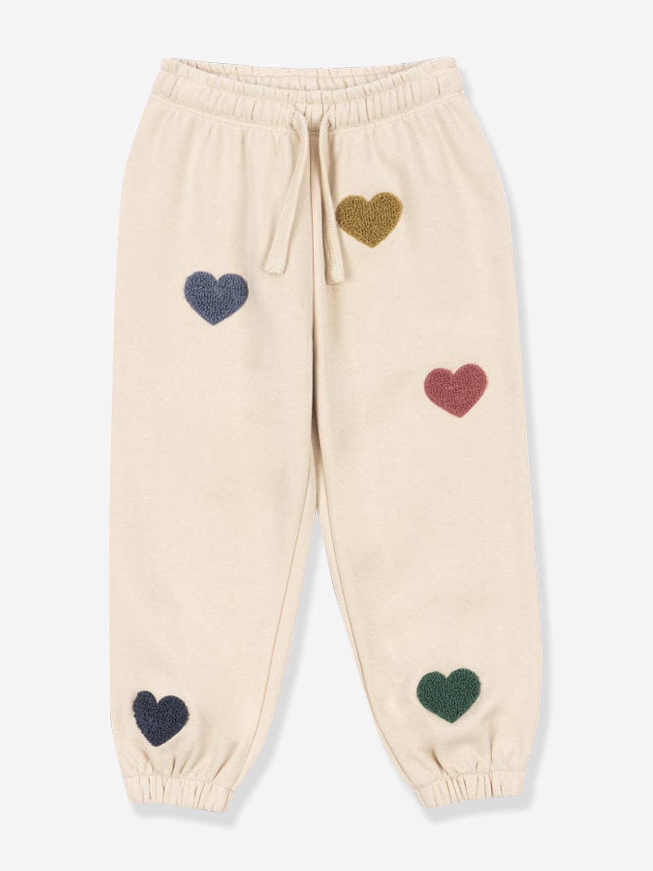 Joggingbroek van fleece met hartjesmotieven KONGES SLOJD beige afbeelding