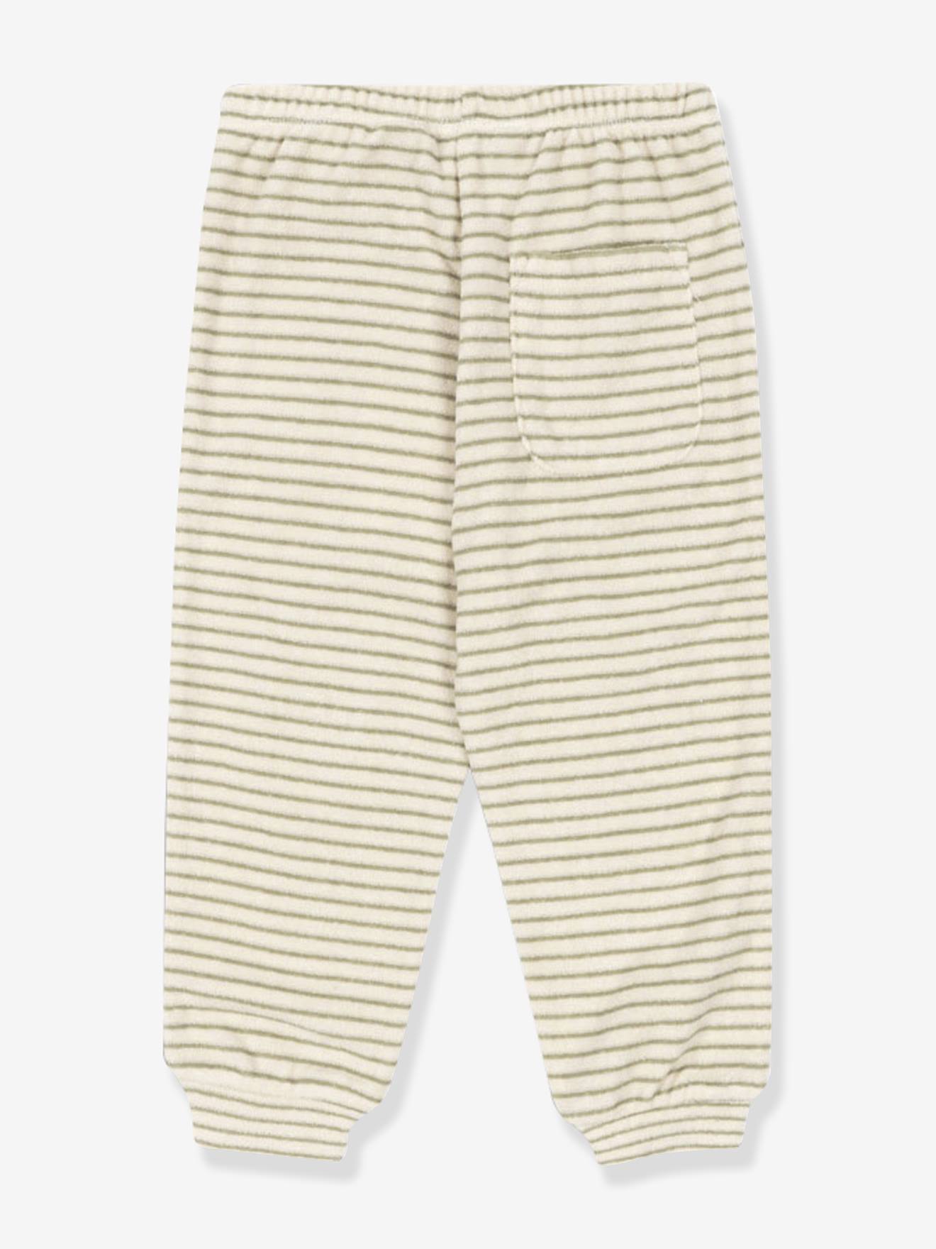Wijde gestreepte broek van spons KONGES SLOJD beige afbeelding