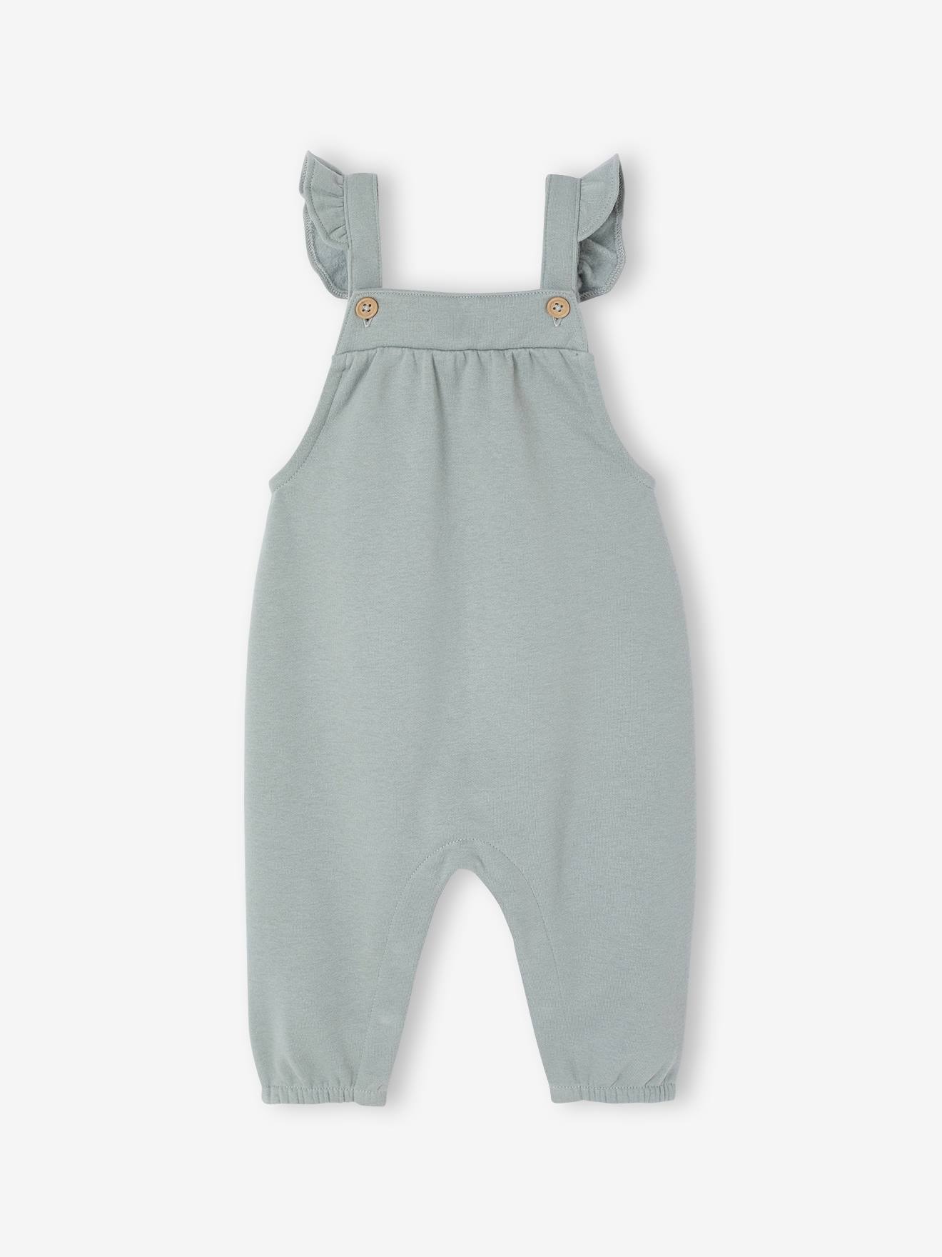 Salopet van sweatstof voor baby's saliegroen afbeelding