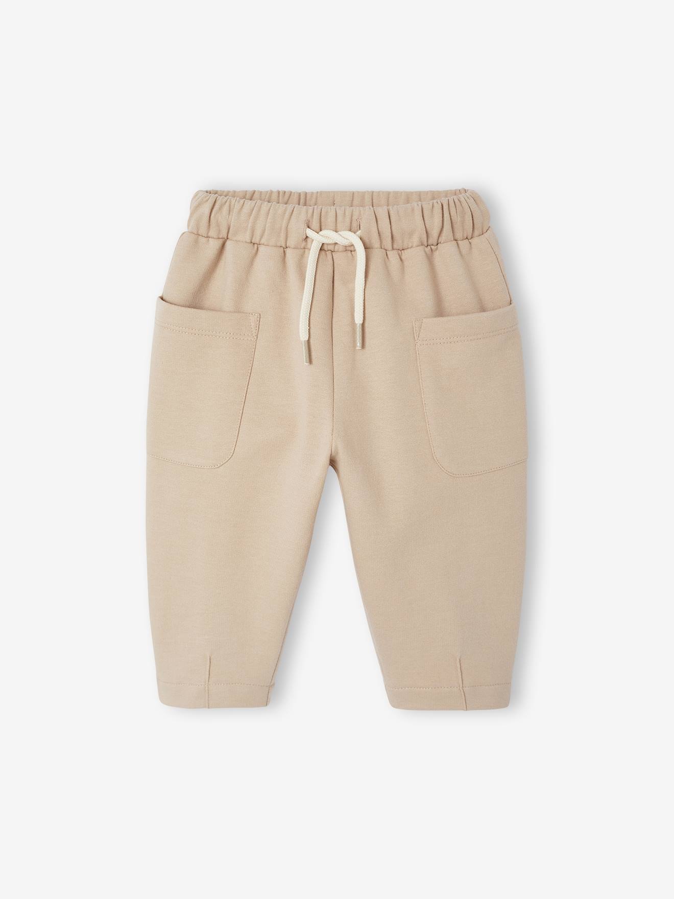 Wijde babybroek van sweatstof koffie afbeelding