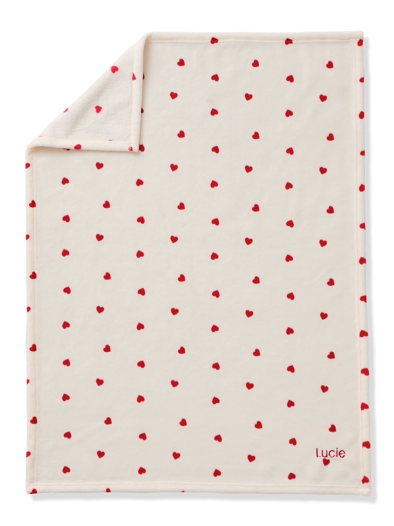 Bedrukte fleece deken. rood, bedrukt afbeelding