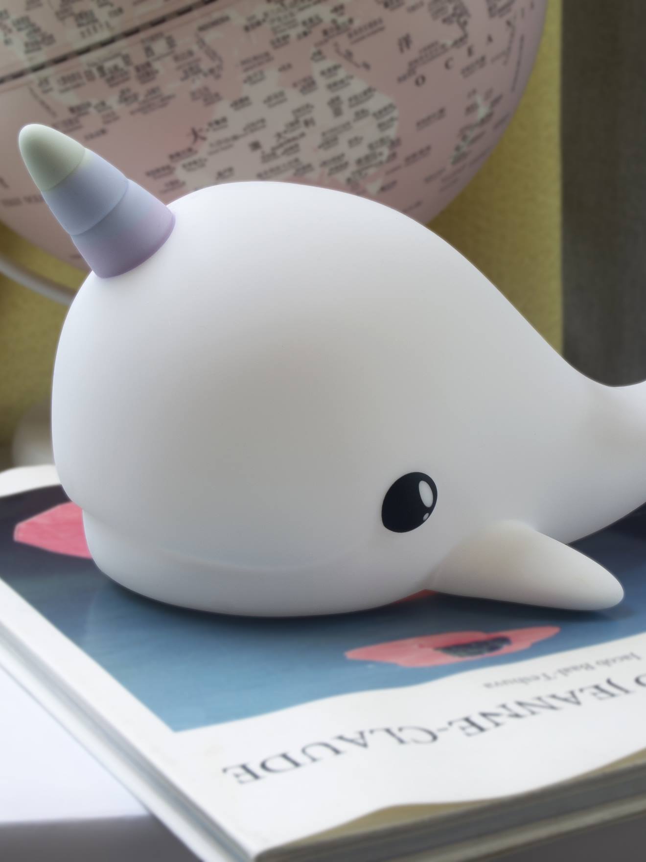 Soepel oplaadbaar nachtlampje Splash de Walvis - DHINK KONTIKI wit afbeelding