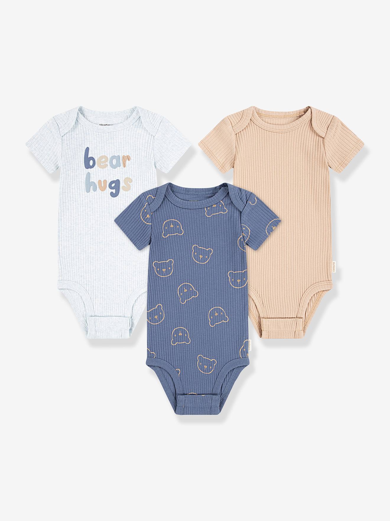 Set van 3 body's met korte mouwen blauw
