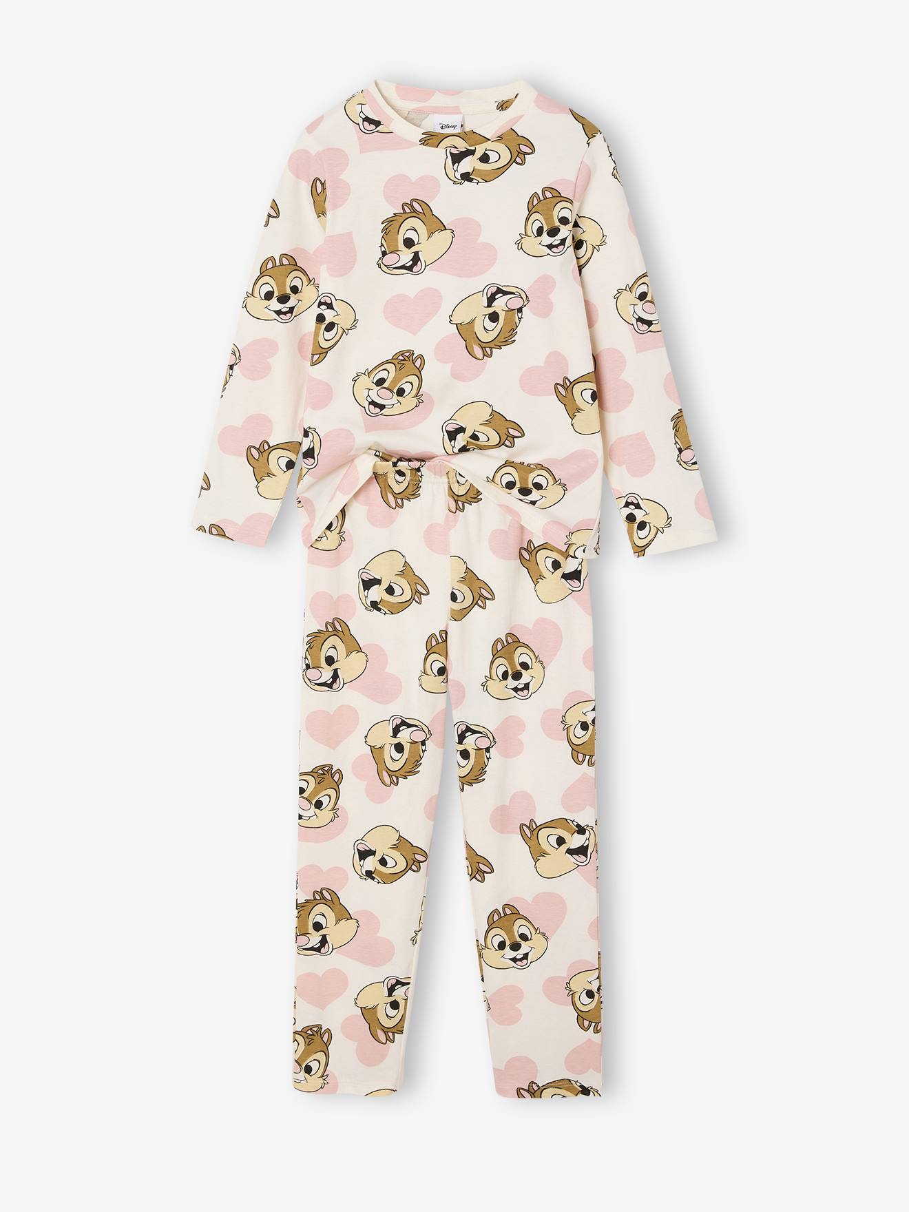 Pyjama voor meisjes DISNEY ANIMALS® Tic & Tac ecru afbeelding