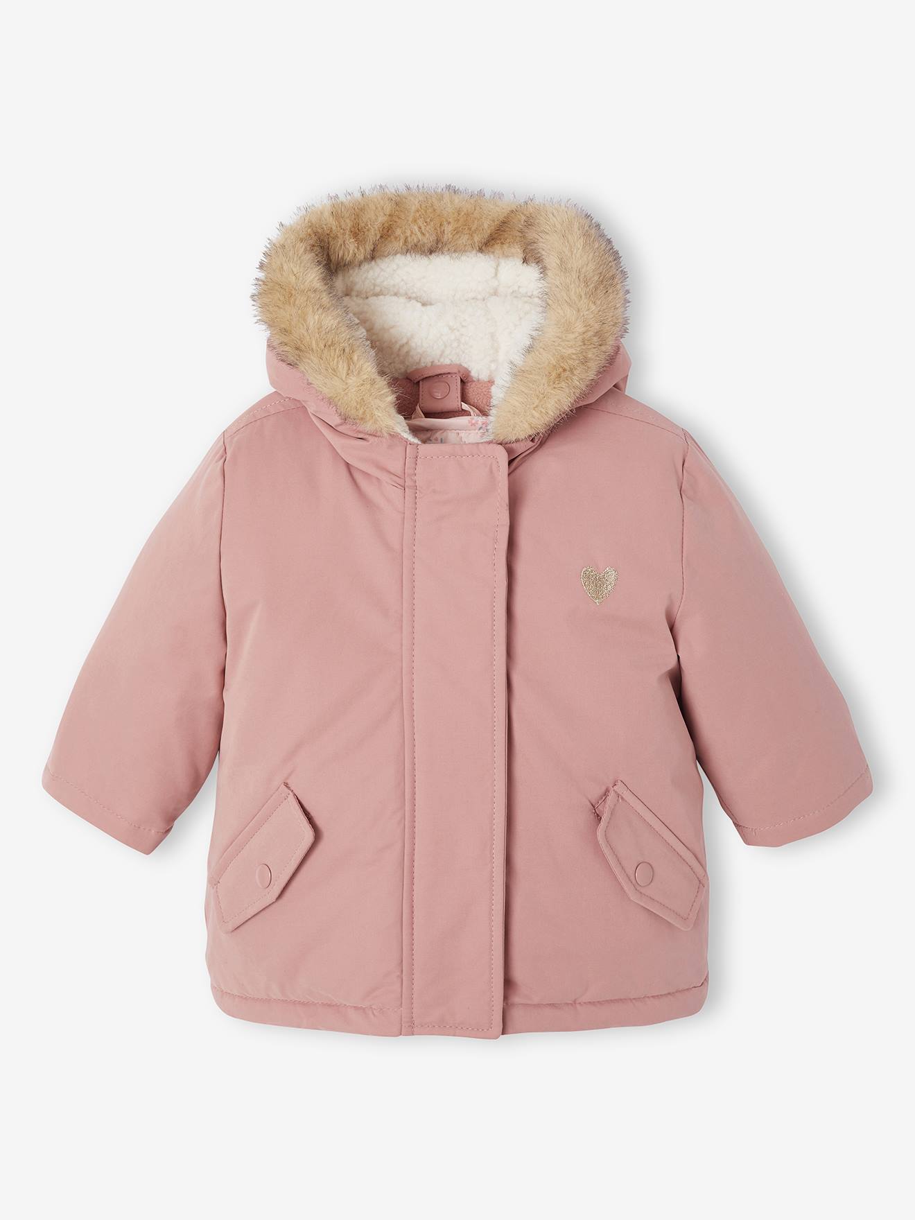 Parka + fijn donsjack baby 3 in 1 oudroze afbeelding